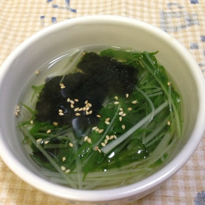 水菜と海苔のスープ♪